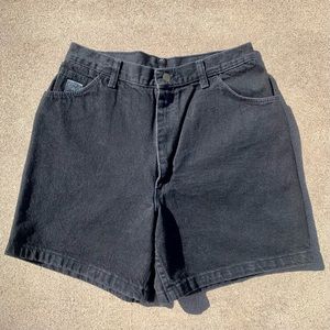 Vintage Wrangler for Women Black Denim High Rise Dad Shorts 30” Waist